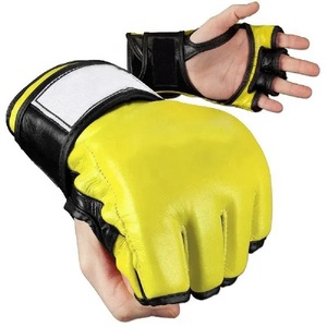 GAF Guantes de boxeo profesionales multicolores personalizados Durable PU Cuero transpirable Medio dedo Entrenamiento de artes marciales Guantes MMA - Product Image 5