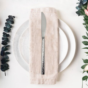 Premium Hammered Handle Serrated Blade Stainless Steel <b>Dinner</b> <b>Knife</b> - Product Image 1