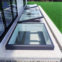 Fenêtre de toit électrique moderne pour sous-sol et atrium, double vitrage durable, insonorisée, en aluminium, pour maisons et villas