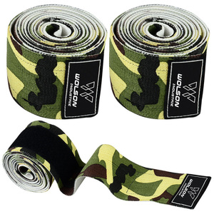 Logo personnalisé Élastique Musculation Entraînement Genou Wraps Nouveau Gym Style Haltérophilie Heavy Duty Camo Genou Wraps pour Homme et Femme. - Product Image 1