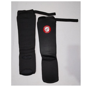 Vente en gros de protège-tibias en polyester élastiques confortables protège-cou-de-pied rembourrés pour le karaté MMA Kick Boxing Muay Thai-pour l'entraînement - Product Image 1