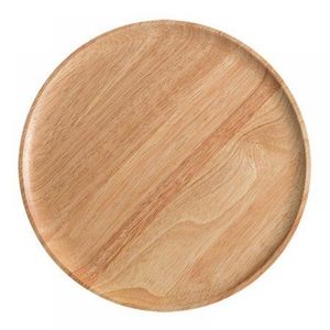 Assiettes 6 pouces Lot de 4 assiettes en bois d'acacia Plateau rond Plateau de service facile à nettoyer pour les aliments Dessert Assiette à salade - Product Image 1