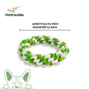 Jouet pour chien professionnel en corde de coton à double anneau, conçu pour la rotation et l'engagement musculaire, tressage durable Vietnam - Product Image 2