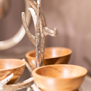 ชามไม้เขากวางโลหะตั้งโต๊ะสำหรับตกแต่งโต๊ะแต่งงานผลไม้ของหวานผลไม้แห้งผลไม้เสิร์ฟบนโต๊ะอาหารในบ้านห้องครัว - Product Image 2