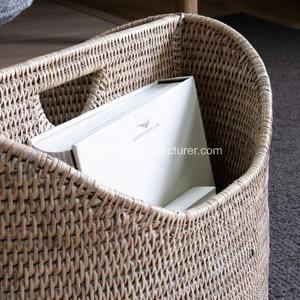 Magazine <b>basket</b> Natural <b>washed</b> finish Made from handwoven rattan Tight weave for a hard-wearing finish - Product Image 4