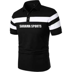 Camiseta de manga corta con bloques de color a rayas de verano para hombre Polo de punto elegante e informal con opciones personalizadas disponibles - Product Image 2