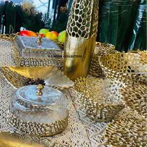 Centro de mesa de estilo nórdico, cuenco decorativo de grado alimenticio, Metal de aluminio hecho a mano para restaurante, artículos de cocina - Product Image 1