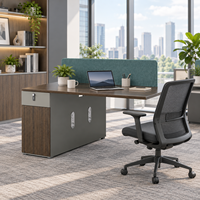 Module d'extension de bureau de haute qualité avec écran en tissu et armoire verrouillable pour poste de travail individuel en aménagement ouvert