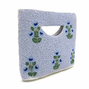 Sac à main en verre multicolore artisanal MS avec poignée, sac à main décontracté, artisanat indien, sac baguette fait à la main - Product Image 3