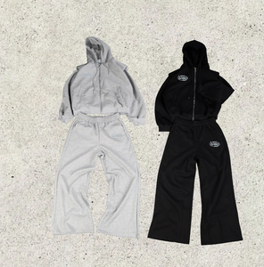 Conjunto de Sudadera con Capucha y Pantalones de Chándal de Algodón 100% de Alto Gramaje para Invierno, Tallas Grandes, Personalizable - Product Image 4