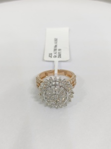 Anillos elegantes de diamantes de corte brillante redondo de 1,19 CT de oro rosa natural para mujer con diseño elegante chapado en rodio certificado IGI - Product Image 2