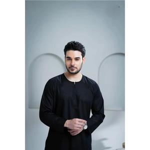 Venta caliente de poliéster para hombres, bata de oración musulmana, caftán de Dubái para otoño, ropa islámica, estilo árabe de Oriente Medio para ropa Eid - Product Image 2