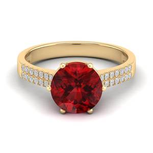 Anillos de Plata de Ley 925 Hechos a Medida por REYES, con Moissanita Certificada por GRA, Joyería Fina, Corte Redondo, 2.75 Quilates, Piedra Preciosa de Granate para Mujer - Product Image 6