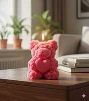 Bougie en forme d'ours en peluche personnalisée avec boîte/étiquette, bougie parfumée de luxe, étiquette personnalisée, cadeau de retour d'anniversaire, Saint-Valentin