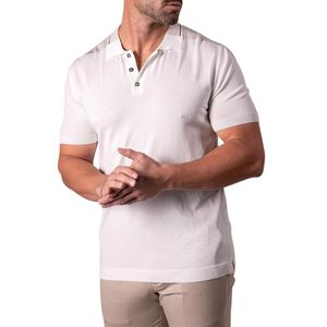 เสื้อถักผู้ชายคุณภาพพรีเมียม OEM ODM ขายส่ง ทรงปกติ คอปกเรียบ แขนครึ่ง 100% ผ้าฝ้าย ป้องกันขนร่วง - Product Image 2