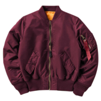 Blouson Bomber Homme Tendance Printemps-Automne Coupe Ample Couleur Unie Col Montant Zippé Coupe-Vent pour Affaires – Vente en Gros