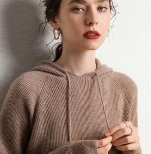 Cosy femmes pull polaire à capuche Streetwear couleur bloc cordon à capuche tricoté dernière mode femmes pull à capuche - Product Image 5