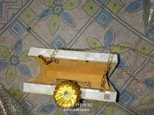 Designer Wooden Mother of Pearl Inlay Clutch Bag Arabic Art Modern Eid Ramadan <b>Gift</b> Luxury Handmade Elegance - Product Image 3
