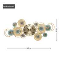 Reloj de Pared de Diseño con Hojas de Ginkgo Multicolores, Moderno, Funciona con Batería, Decoración Metálica para Sala de Estar, Pasillo, Boda, Hogar