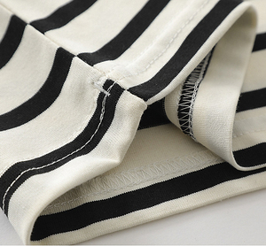 เสื้อยืดผ้าฝ้ายลายทางคอกลมแขนสั้นสำหรับผู้ชาย2025ใหม่เสื้อยืดผ้าฝ้าย100% ออกแบบโลโก้ได้ตามต้องการ - Product Image 6