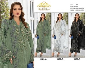 ชุดเดรสอนาร์กาลีงานพิเศษสำหรับเทศกาล ผ้าจอร์เจียต์เนื้อหนา ประดับกระจกและหิน ดีไซน์หรูหรา พร้อมจัดส่งฟรีทั่วโลก - Product Image 5