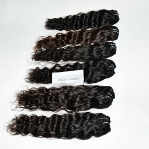 Extensiones de Cabello Humano Remy Indio 100% Natural de Alta Calidad, Ondulado, Virgen, Sin Procesar, de la India, del Estado de Andhra Pradesh - Product Image 1