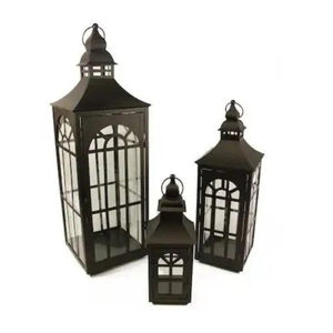 Stylish Design Black Iron Metal <b>Hanging</b> <b>Candle</b> Lantern Holder Classic Style Decorative Home & Outdoor Event Decor Factory Price - Product Image 6