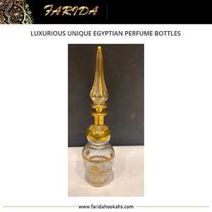 Botella de perfume de estilo egipcio soplado de vidrio de lujo Botella de vidrio de perfume pintado a mano de oro de 24 quilates - Product Image 4