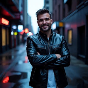 2024 chaquetas de cuero genuino con cremallera de ropa deportiva personalizada para hombres de alta calidad | Chaquetas de cuero de piel de oveja de otoño e invierno para hombres - Product Image 5