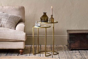Gold Iron Glass Side Table Modern Metal <b>Stool</b> For Home Office Restaurant High Quality Commercial Buyers Hot Selling Best 2023 - Product Image 2
