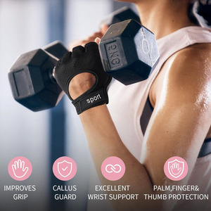 Guantes deportivos Ciclismo de montaña al aire libre Guantes antideslizantes de medio dedo, guantes de equitación reforzados Palm Fitness - Product Image 4