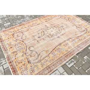 Vintage Rug, 5.5x8.4 ft Turkish Rug, <b>Brown</b> Oriental <b>Wool</b> Rug - Product Image 2