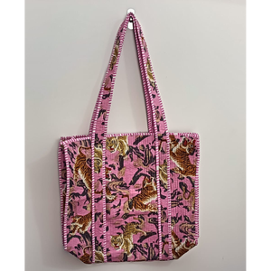 Sac fourre-tout matelassé en coton imprimé à la main pour femmes sac à bandoulière bohème sacs fourre-tout matelassés à point Kantha - Product Image 2