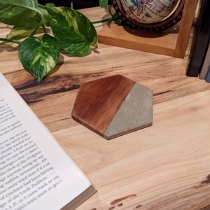 Posavasos de madera de resina hexagonales cuadrados redondos, alfombrillas para tazas de café resistentes al calor, salvamanteles de mesa de Material mixto moderno para decoración del hogar - Product Image 2