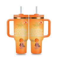 Gobelets isothermes sous vide 40 oz avec logo personnalisé Singer, dégradé or-orange-rouge, ensemble cadeau de tasses premium