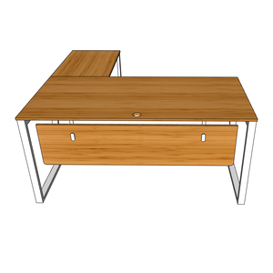 BFMB010-MBamboo 160x160cm L-Shaped Corner <b>Desk</b> Solid Wood Computer or Laptop Table Portable and <b>Foldable</b> with Simple Design - Product Image 6