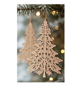 Ornement suspendu de Noël en bois classique adapté aux décorations de la veille de Noël et à la configuration de la célébration hivernale en famille - Product Image 4