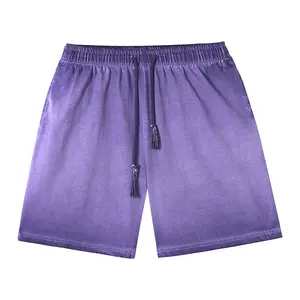 OEM Hip Hop Custom Logo Screen Printing Loose Unisex 100% Cotton Acid Wash French Terry Sweat <b>Shorts</b> For <b>Men</b> - Product Image 2