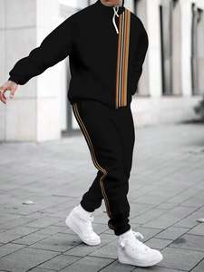 ชุดกีฬาคอกลมสองชิ้นสำหรับผู้ชายสูทลำลองมีฮู้ดเสื้อผ้าลำลองทรงหลวมพิมพ์ลาย3D สำหรับฤดูใบไม้ร่วง - Product Image 3