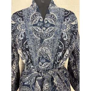 Handmade Boiled Merino Woolen Kimono Soft Paisley Floral Bathing <b>Robe</b> Jacket Drawstring Closure Free ODM Homewear Single Unit - Product Image 4