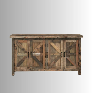 Aparador rústico de granja, armario de buffet con acabado recuperado de madera para sala de estar, comedor o almacenamiento de entrada - Product Image 5