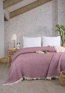 ผ้าห่มนวมลายทางสไตล์ยุโรป-อเมริกัน ผ้ามัสลินทอเนื้อนุ่มพิเศษ 100% ผ้าฝ้าย 7 ชั้น น้ำหนักเบา ใช้ได้ทุกฤดู - Product Image 3