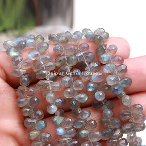 Cuentas de Labradorita Natural de Primera Calidad, Forma de Lágrima, 4X6-5X7mm, Facetadas, para la Fabricación de Pendientes - Product Image 4