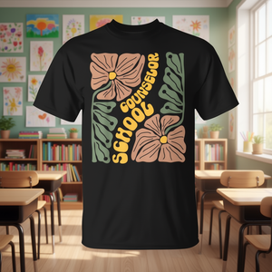 T-shirt de style bohème floral pour conseillers scolaires, pour le personnel de conseil scolaire, vêtements promotionnels - Product Image 3