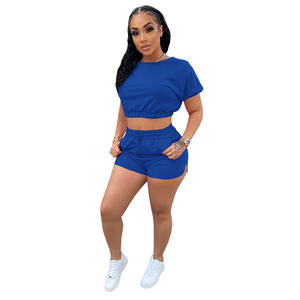 Custom LOGO 2025 Summer Clothes 2 Two Piece Sets for <b>Women</b> <b>Short</b> Pants Crop Top Hollow <b>Women's</b> <b>Biker</b> <b>Shorts</b> and T-shirt Sets - Product Image 6