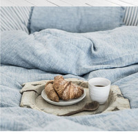 Housse de couette en lin 100% pur lin naturel pour lit Queen, King, Simple, Euro, et ensemble de draps de lit