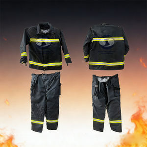 Tenue de <span class=keywords><strong>pompier</strong></span> de sauvetage incendie certifiée EN 469 bleu marine |   Combinaison ignifuge résistante à la chaleur pour pompiers - Product Image 1