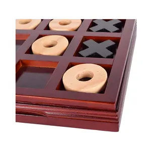 multi-functional Handmade Wooden Tic Tac Toe Board Game for Kids or Adults Classic Coffee Table Decor