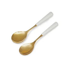 Cuchara de mármol y latón de diseño admirable, superventas, nuevo diseño, precio barato, cuchara sólida, mango de piedra blanca - Product Image 5