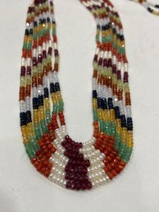 Neuf perles de Rondel à facettes en pierres précieuses qualité supérieure perles à facettes Navratna produit en vrac fait à la main - Product Image 2